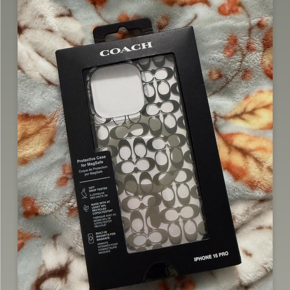 SOLD - Coach Signature Pattern iPhone 15 Pro Case